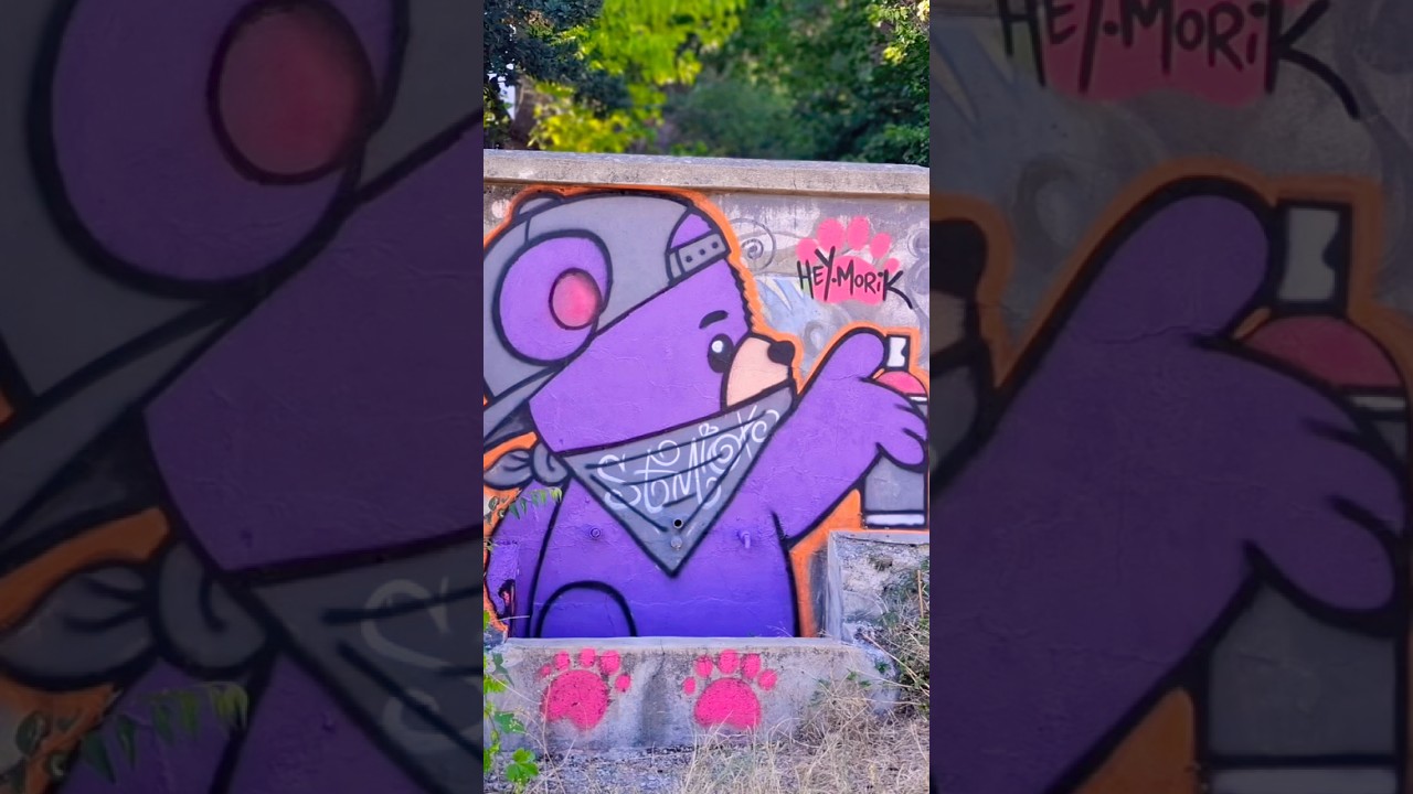 Roller and Can: Morik Bear Graffiti Process #graffiti #tutorial #spraypaint
