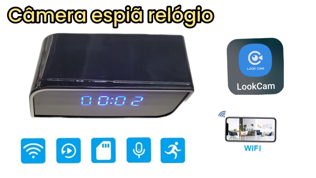 Câmera espiã relógio como configura app Lookcam