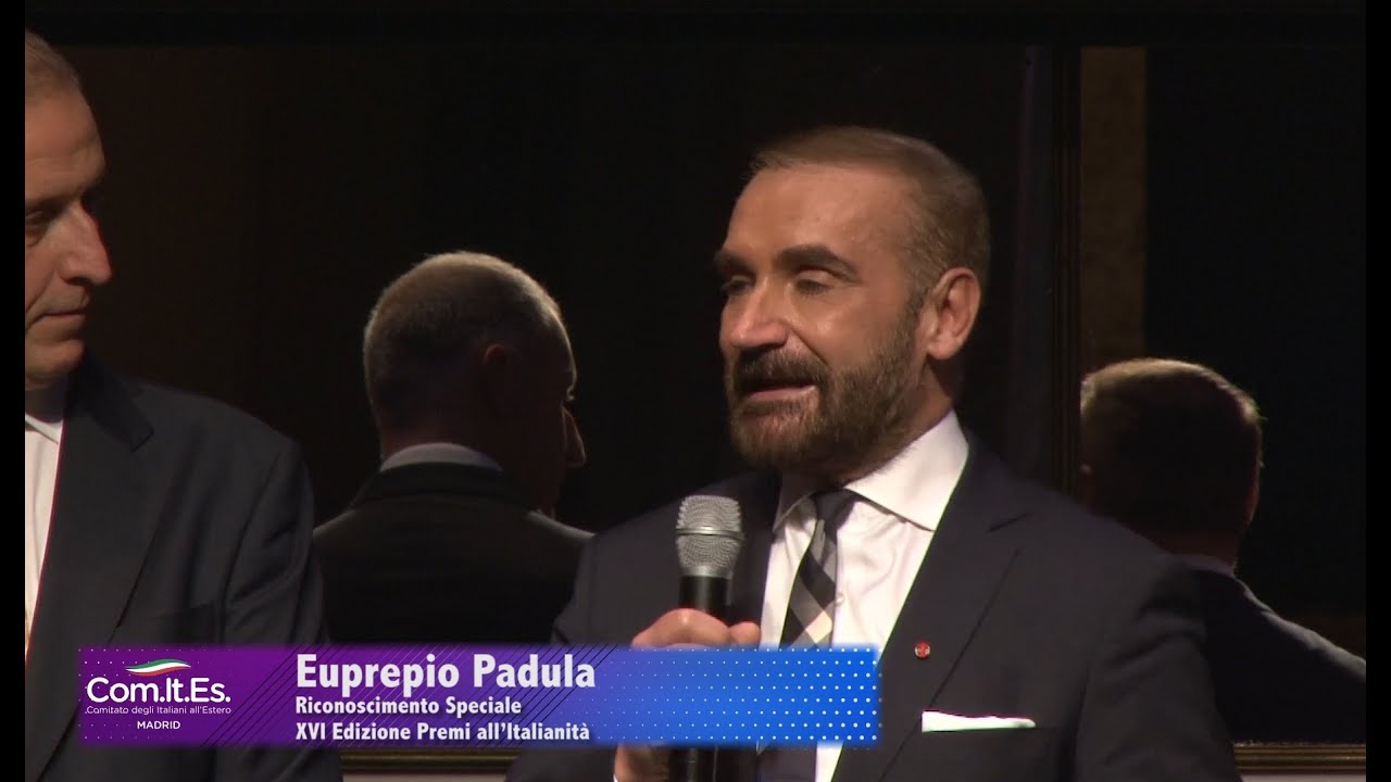 Euprepio Padula Riconoscimento Speciale XVI Edizione Premi all&rsquo;Italianit&agrave; 2022, Comites Madrid