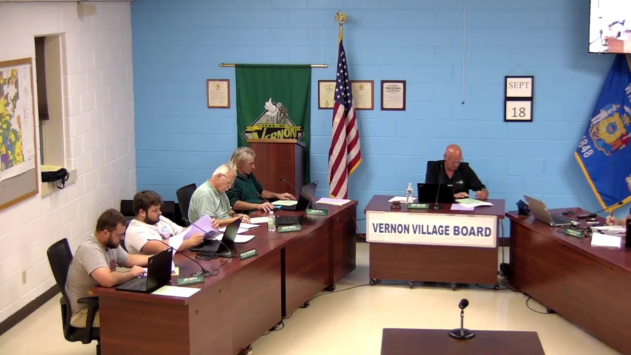 Vernon Village Board Meeting  9-18-2025