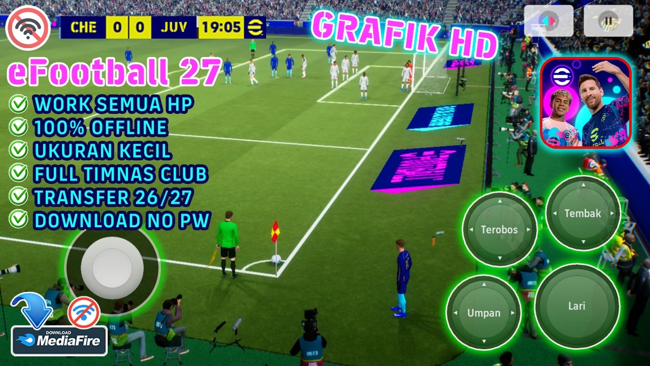 100% OFFLINE RINGAN ! Bisa Semua HP ! Cara Baru Main eFootball 2027 Mobile Offline (Android/iOS)