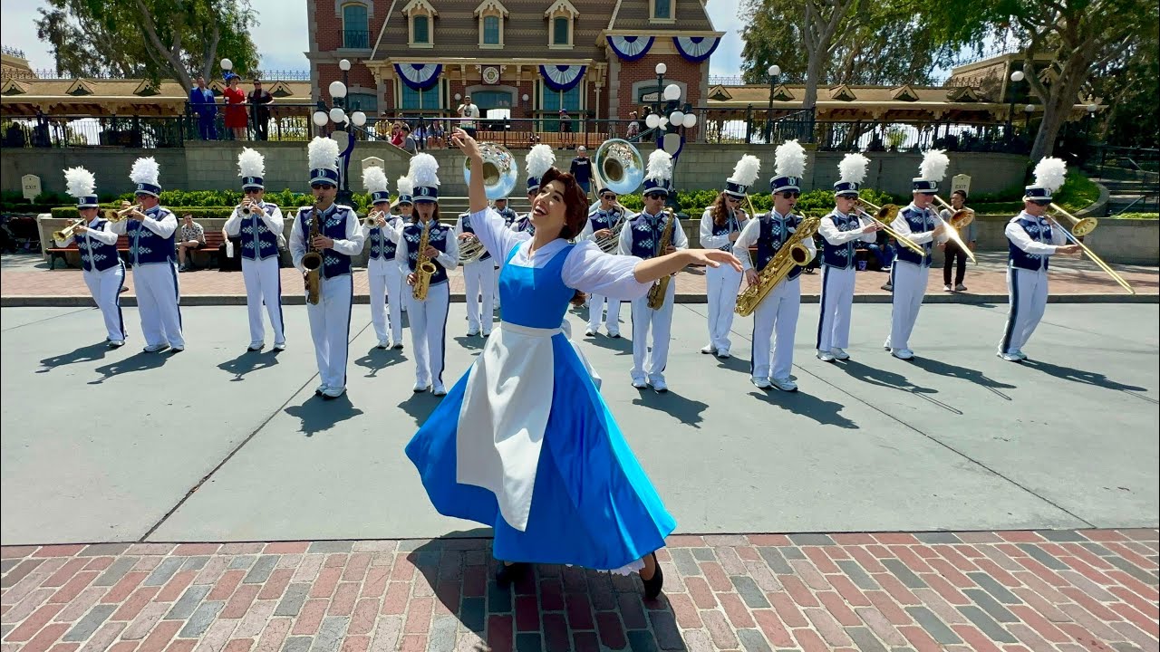 Disneyland Band and Belle in Town Square at Disneyland | May 2023 4K