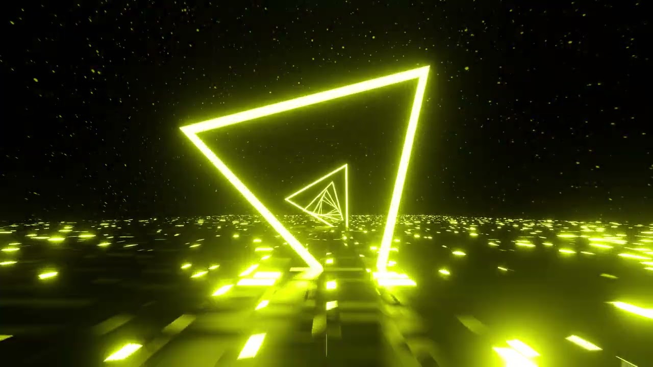 Neon Triangles Yellow | MD Animated Backgrounds | Free Video Backgrounds