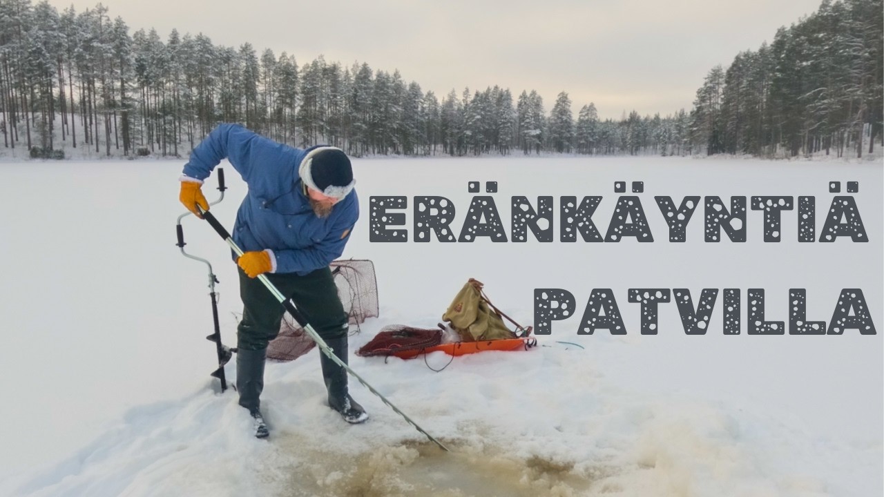 Eränkäyntiä Patvinsuon kainalossa - Avannon sahaaminen ja katiskat jään alle