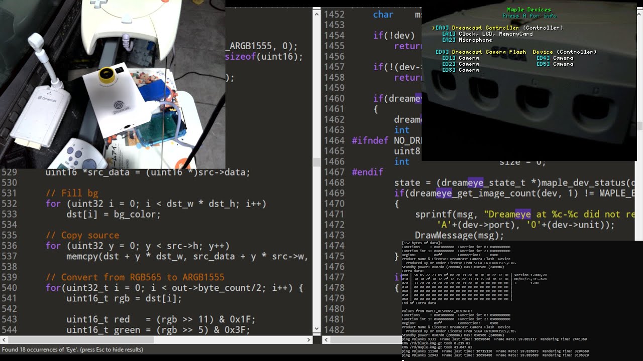 Programando la Suite 240p en Dreamcast: Dreameye