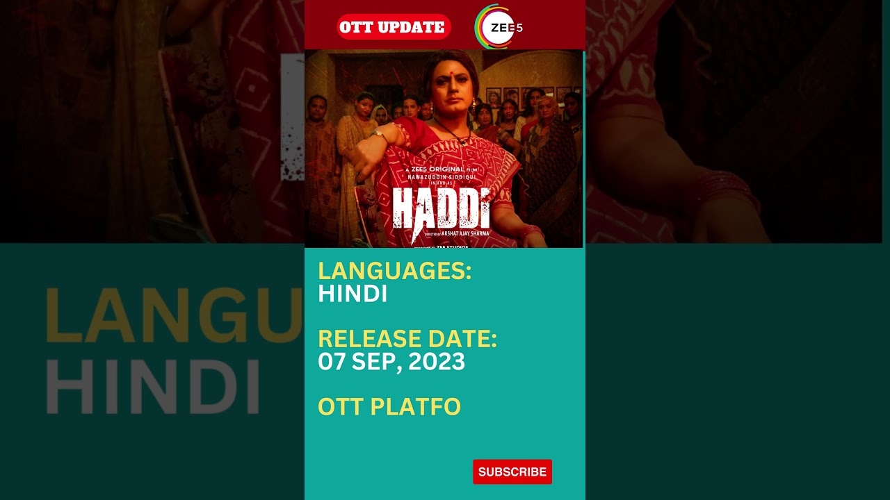[ZEE5] OTT Movies  Releasing on This FRIDAY(Sept 8th) | Haddi Movie OTT Release Date | Haddi  OTT