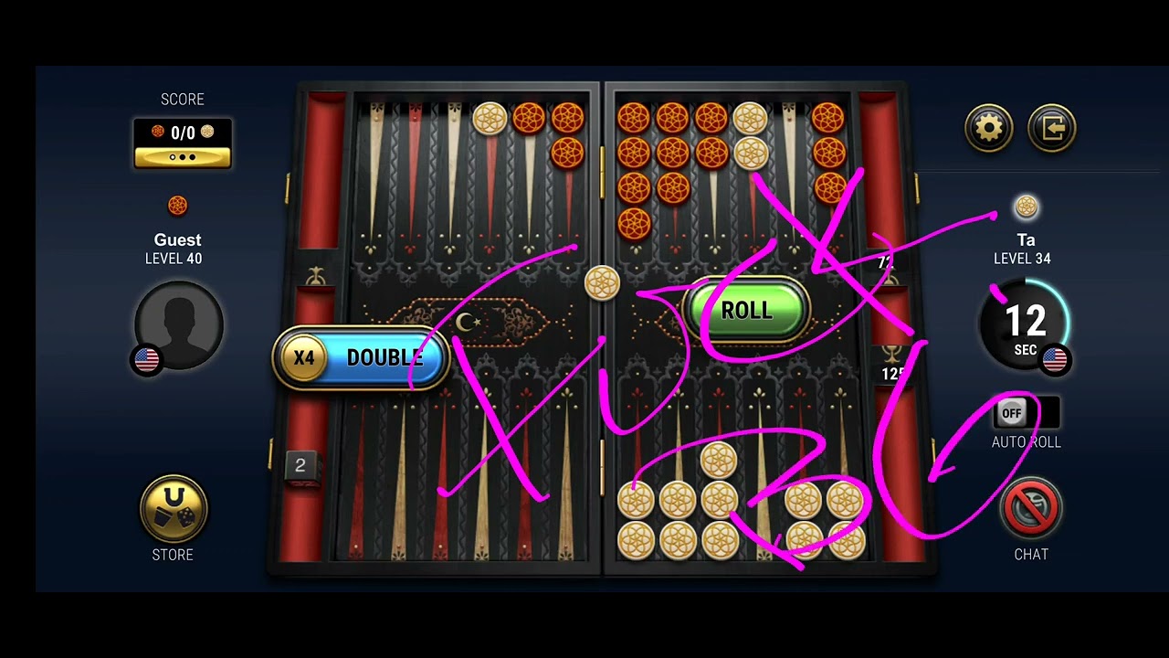 backgammon live and their set dice, cheating bastards!