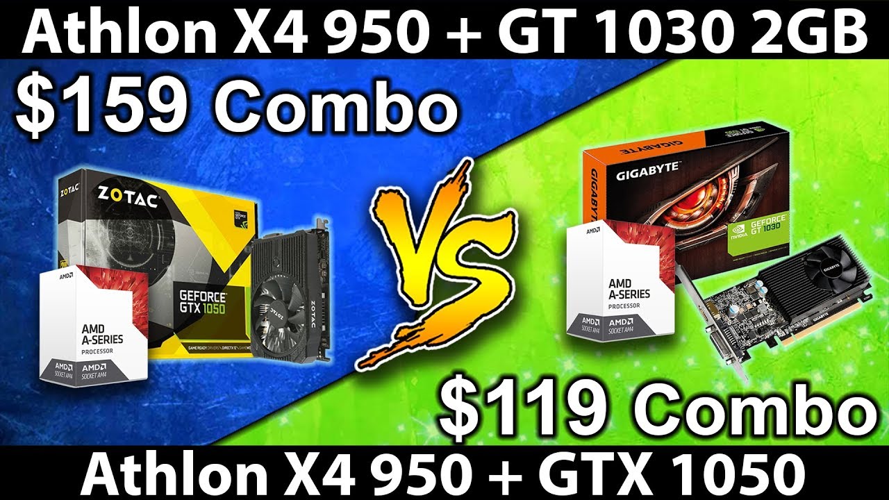 GT 1030 vs GTX 1050 | Athlon X4 950 | Gaming Benchmarks