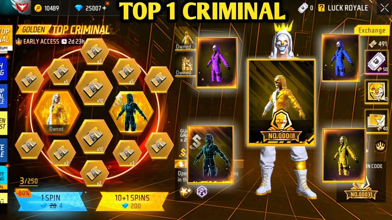 GOLDEN CRIMINAL EVENT TODAY| FREE FIRE NEW EVENT| FF NEW EVENT TODAY| NEW FF EVENT| GARENA FREE FIRE