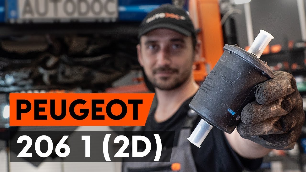 Hoe een brandstoffilter vervangen op een PEUGEOT 206 1 (2D) [AUTODOC-TUTORIAL]