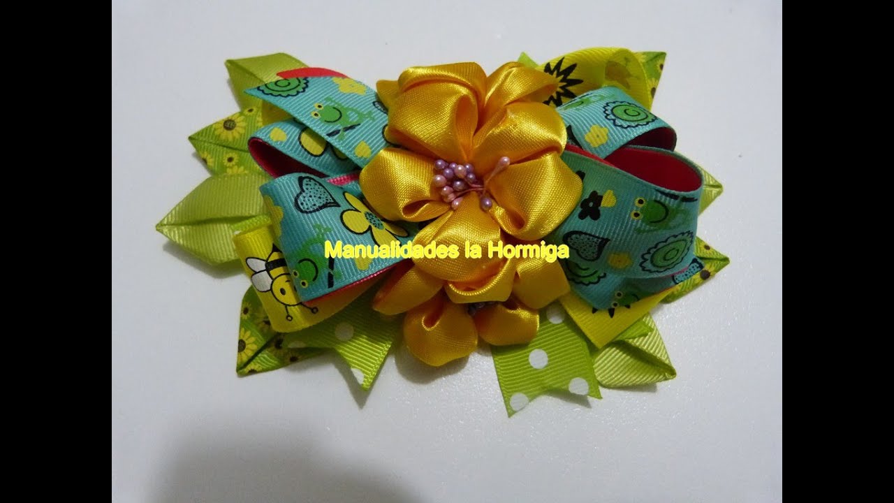 Como Hacer Lazo Boutique y  Flores de tela, How to Make Boutique Tie and Fabric Flowers
