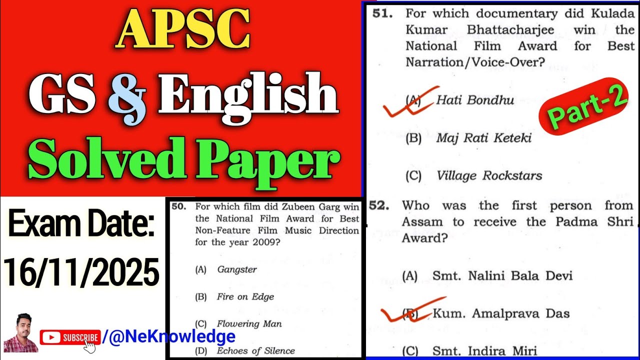 ADRE 3.0 GK Question | APSC GS Solved Paper | UTO Jr Grade-III Ans Key | Assam GK & Current Affairs