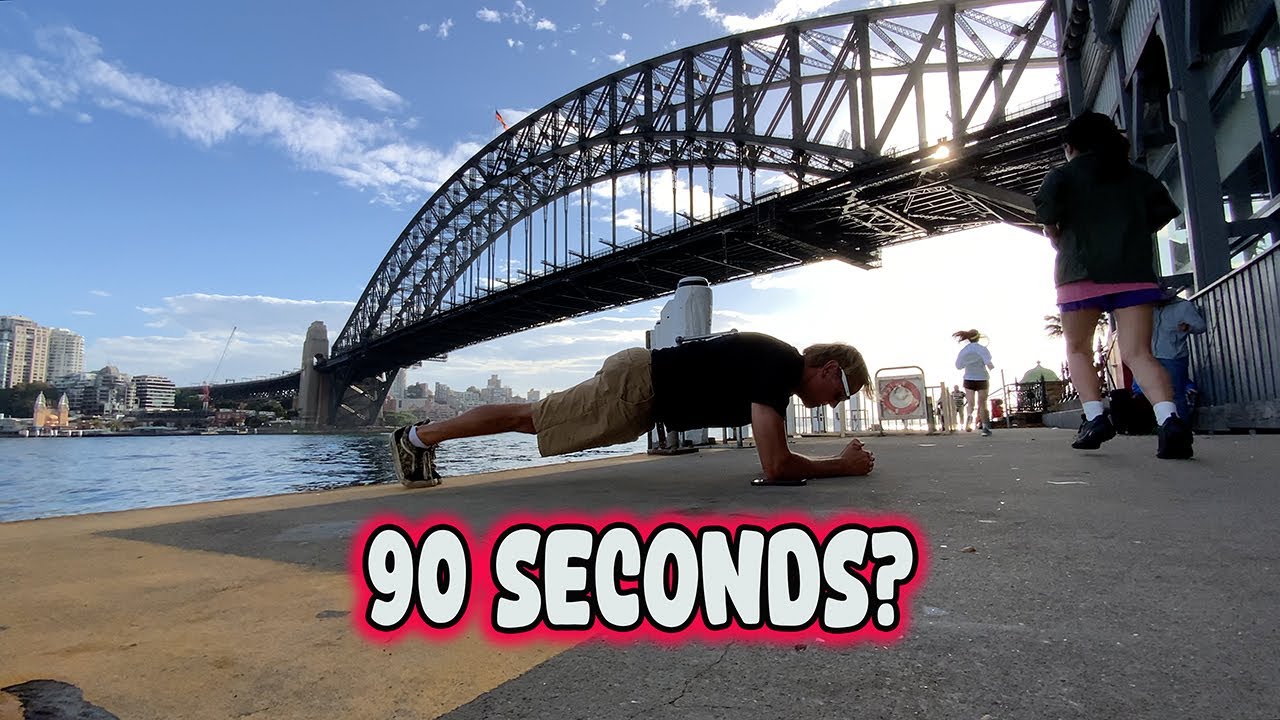Dude Planks For 90 Seconds at Ives Steps Wharf Sydney, NSW
