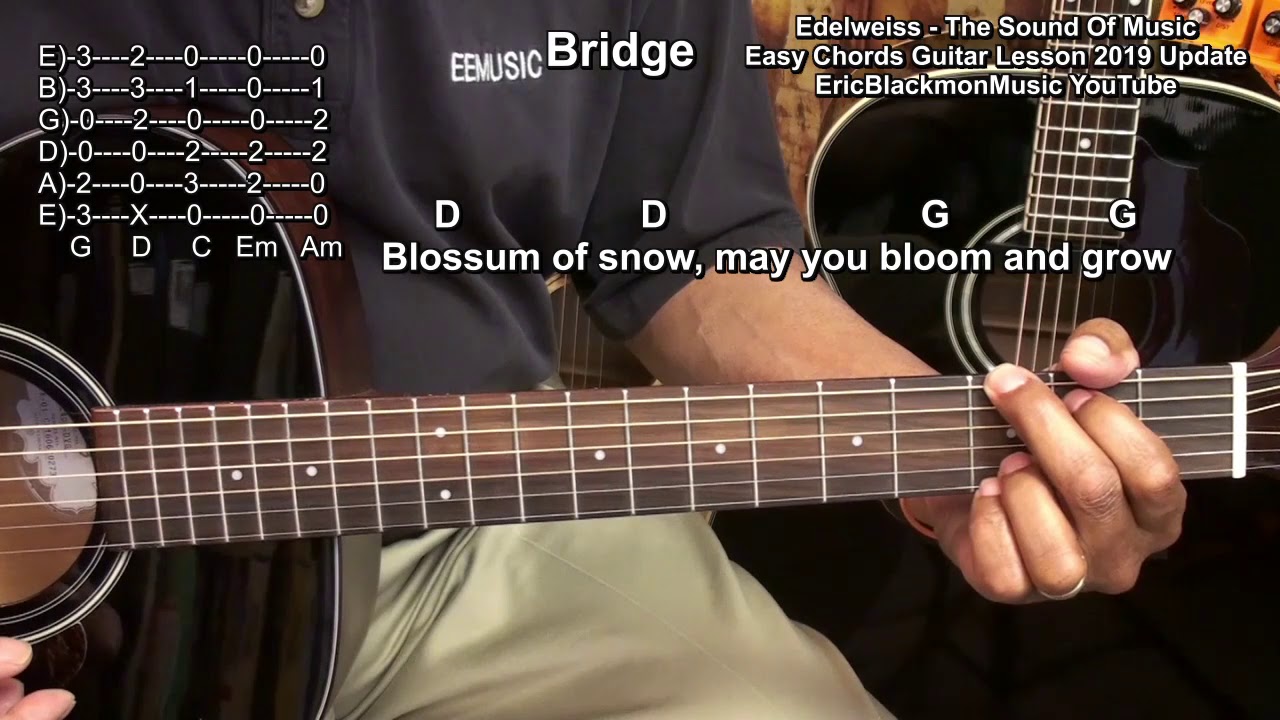EDELWEISS Chords On Guitar Rodgers & Hammerstein 😎 @EricBlackmonGuitar