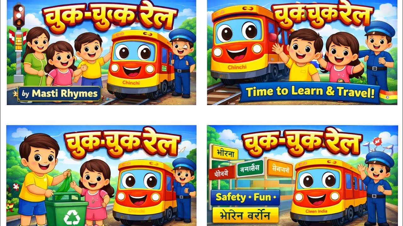 छुक-छुक रेल 🚆 | Hindi Kids Train Song | Learning Rhymes | Masti Rhymes