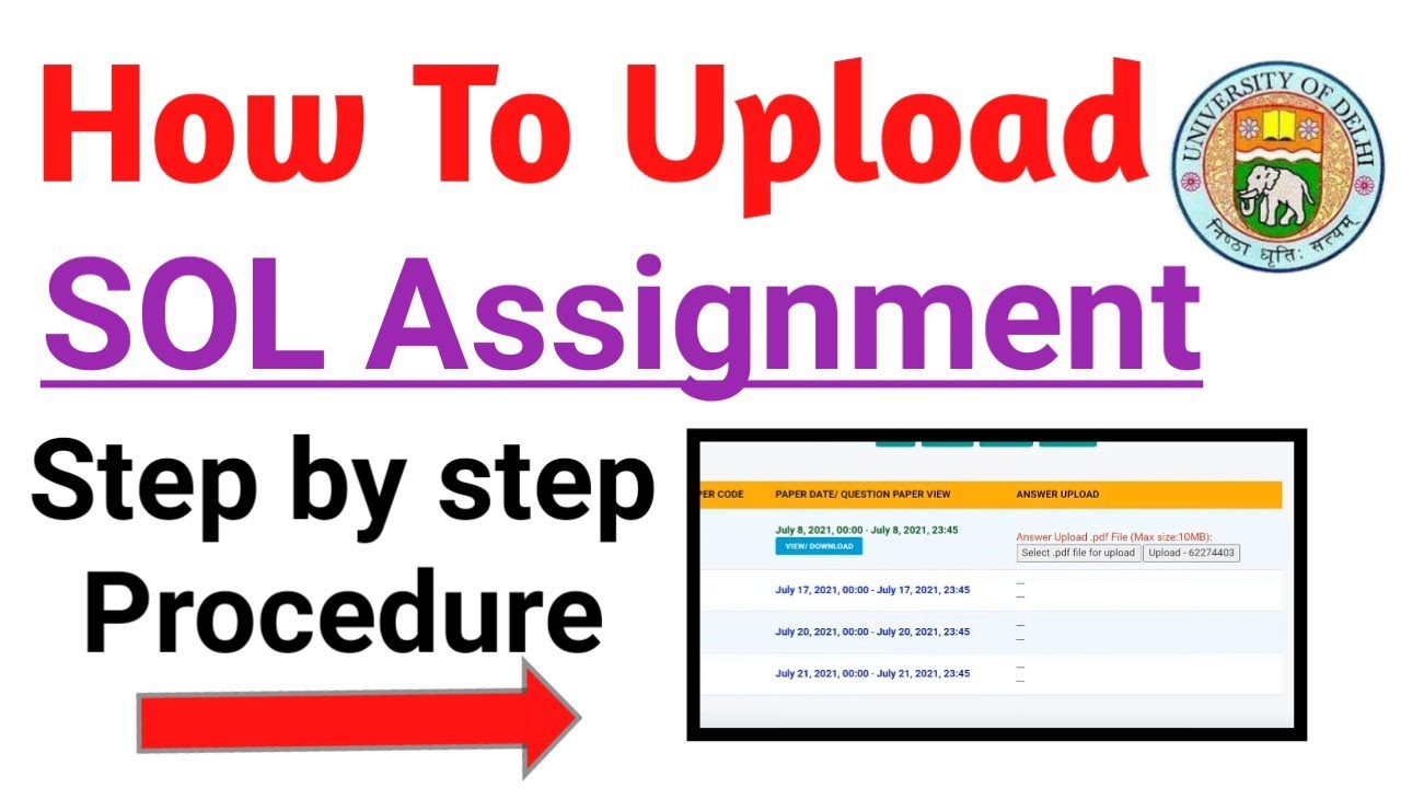 How To Upload SOL Assignment 2021 - Step By Step Procedure | Ameeninfo