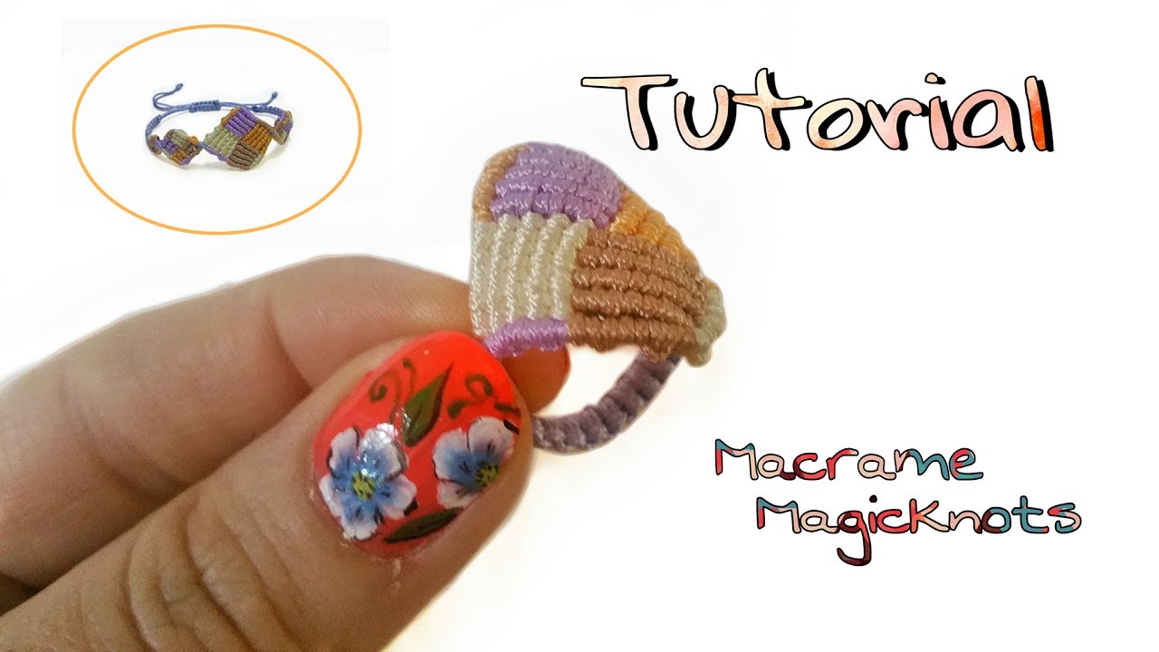 Multicolored Macrame Square Ring Tutorial ♥ Magic Knots ♥