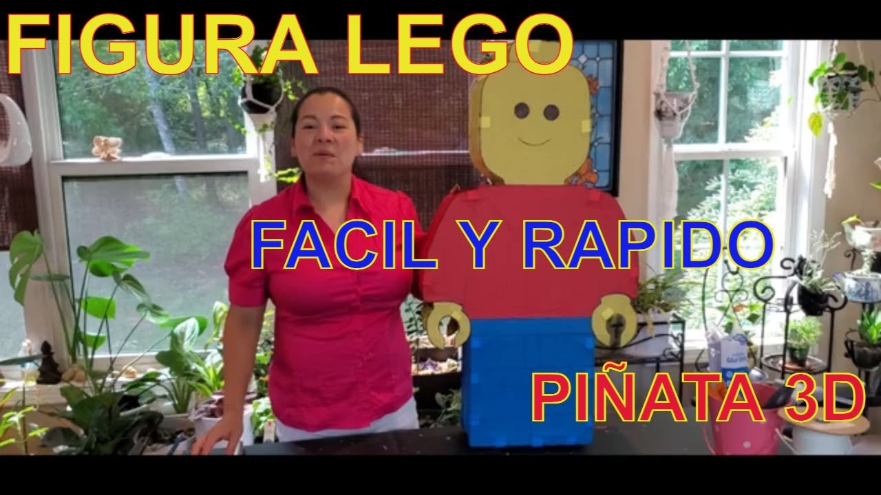 😍Como Hacer Personaje LEGO  piñata de carton en 3D?. Tutorial facil y rapido de hacer.