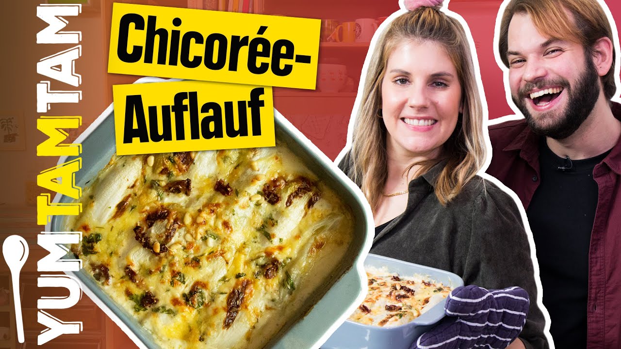 Chicorée-Auflauf // Mit Sahne & Pinienkernen // #yumtamtam