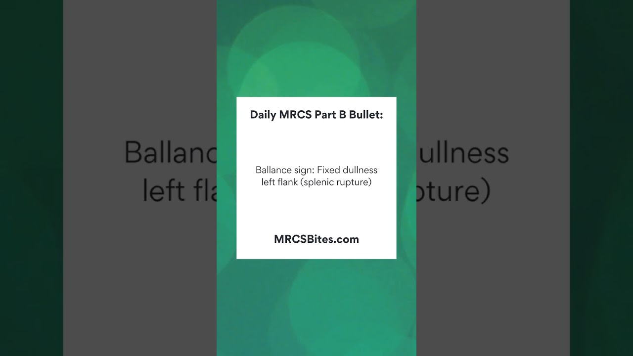 MRCS Part B Daily Revision Bullet