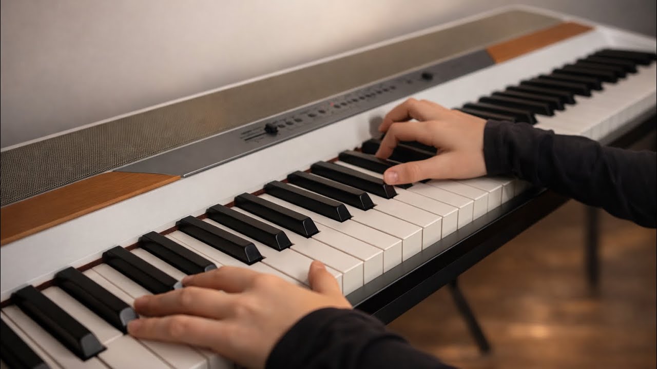 A little girl playing a soulful Christmas piano piece | beautiful melody | 