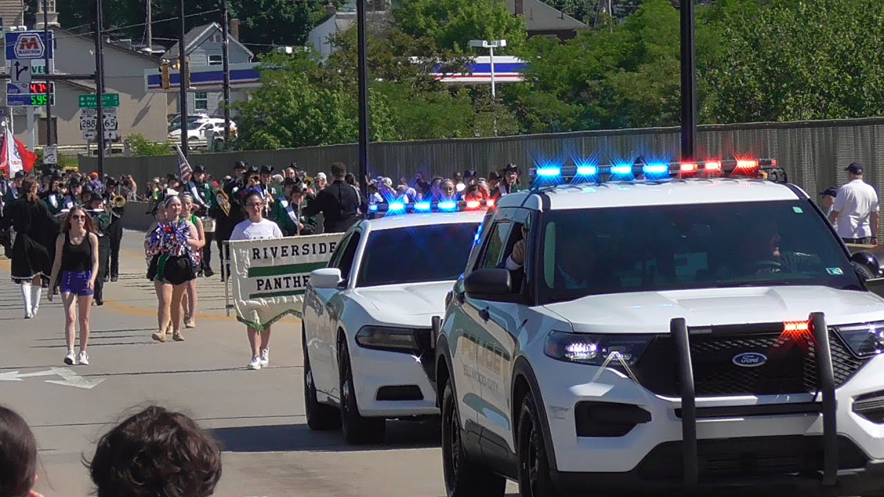 Memorial Day Parade of Ellwood City, PA. Marching Bands, Civic Groups & Fire Engines. May 30, 2022.