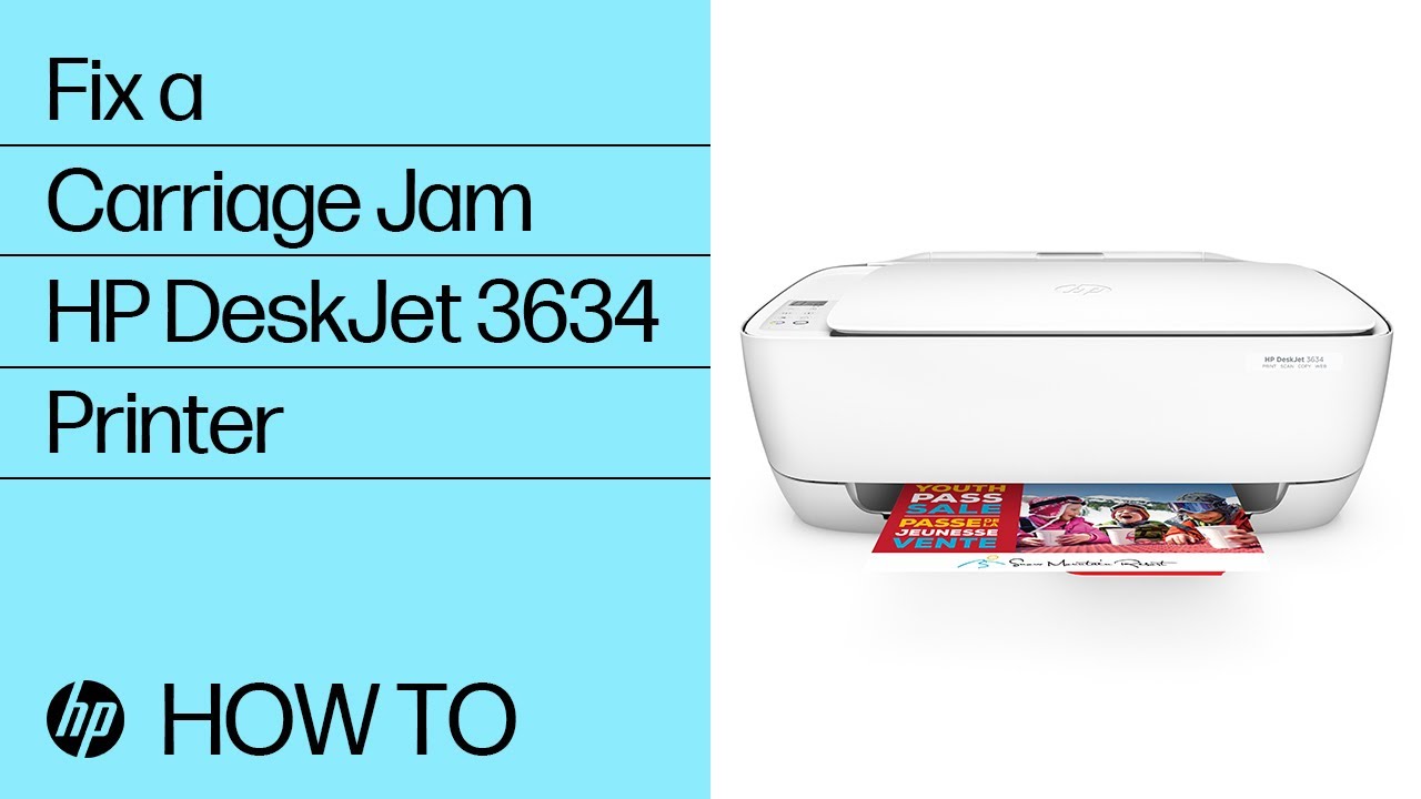 Fixing a Carriage Jam | HP DeskJet 3634 Printer | HP