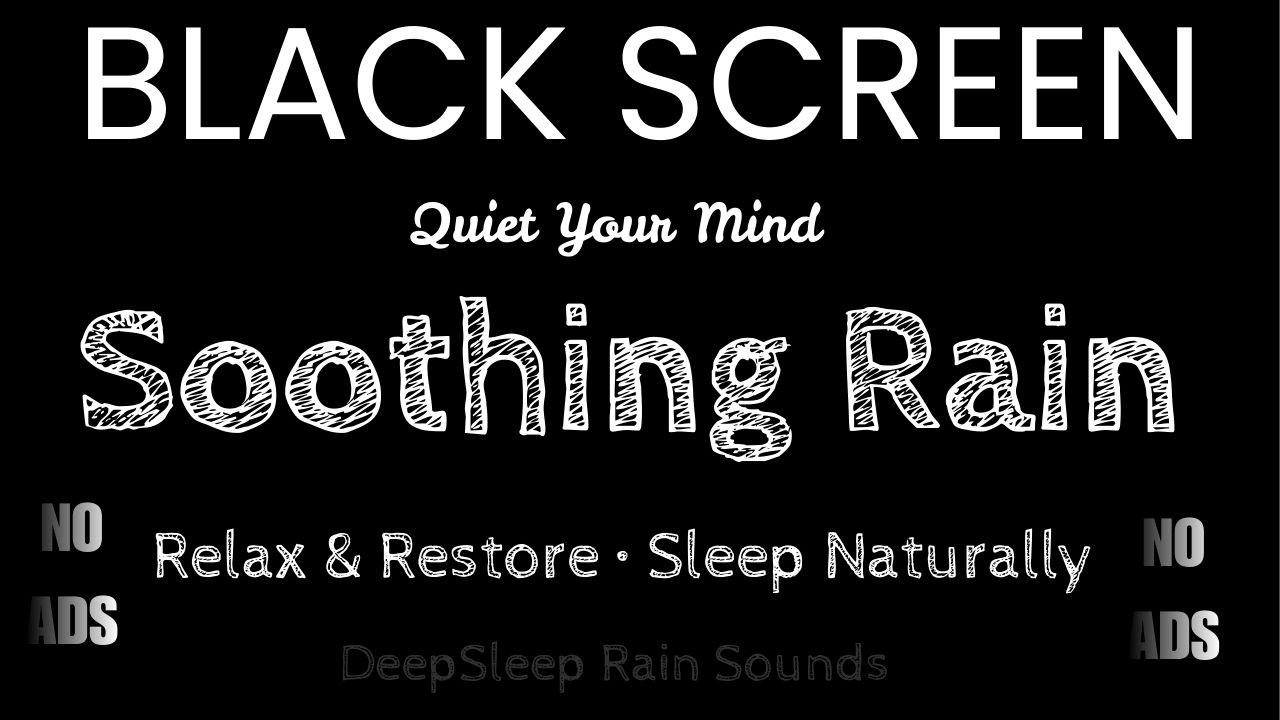 Deep Sleep Rain 🌧 10 Hours Soothing Rain Dark Screen | Deep Rest, Meditation, Relaxation, Calmness