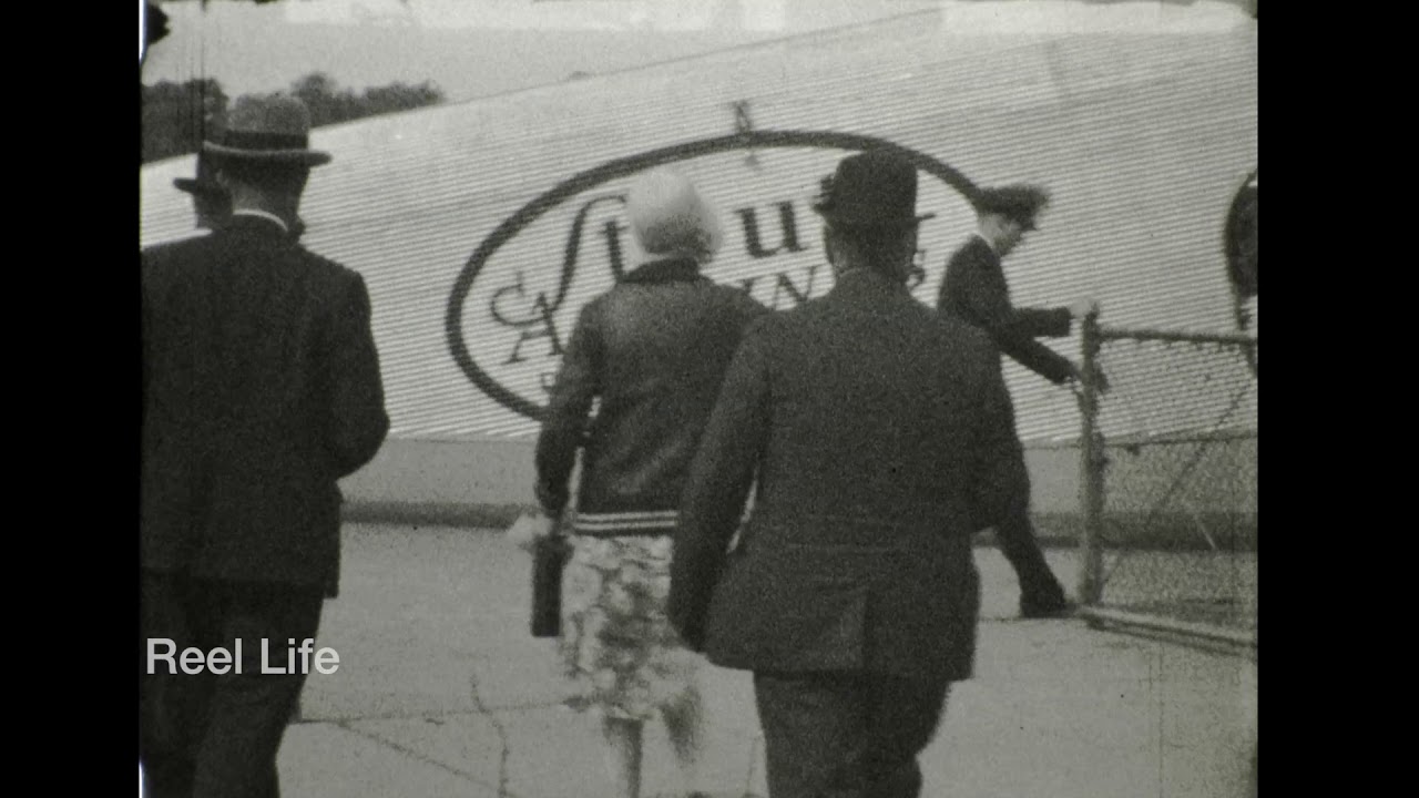 1930, Mystery reel! In and around Detroit, Dearborn airport, flight, Detroit, Michigan
