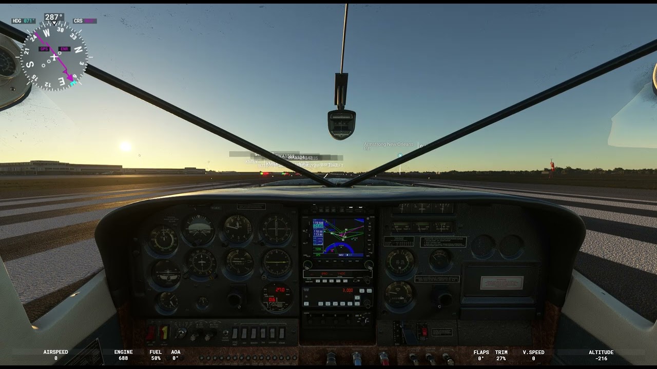 CT207 Stationair departs MSY New Orleans AP set up to GPT Gulfport MS 101 nm