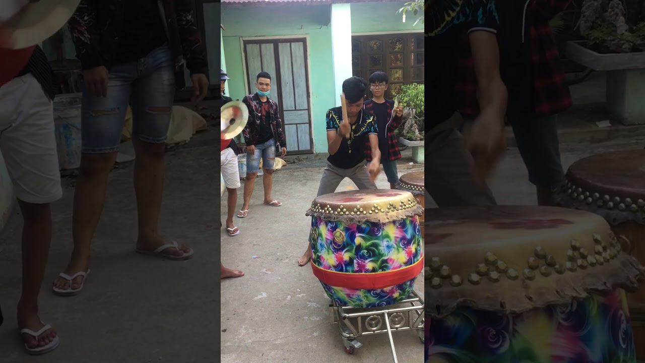 Tes trống trung quốc / đ&aacute;nh trống m&uacute;a l&acirc;n/ mua b&aacute;n l&acirc;n sư rồng / lion dance việt Nam