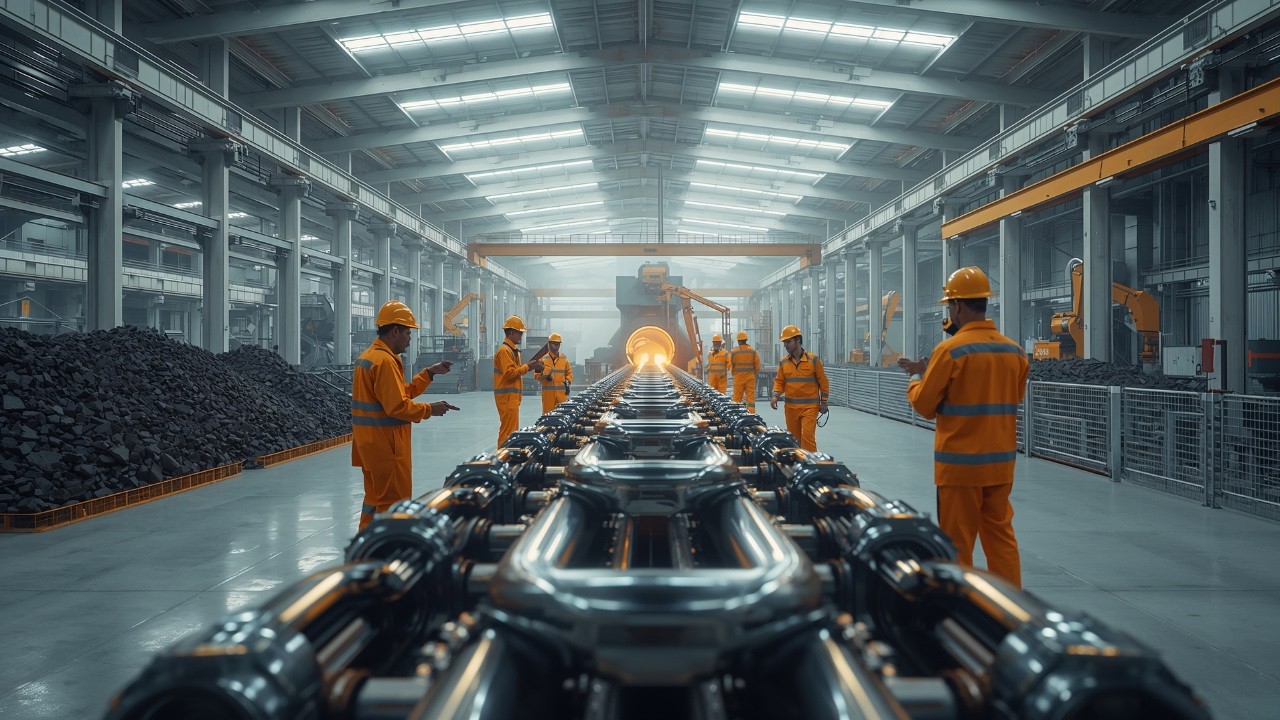 Inside the Mega Factory: Transforming 2 Billion-Year-Old Ore into Giant Anchor Chains!