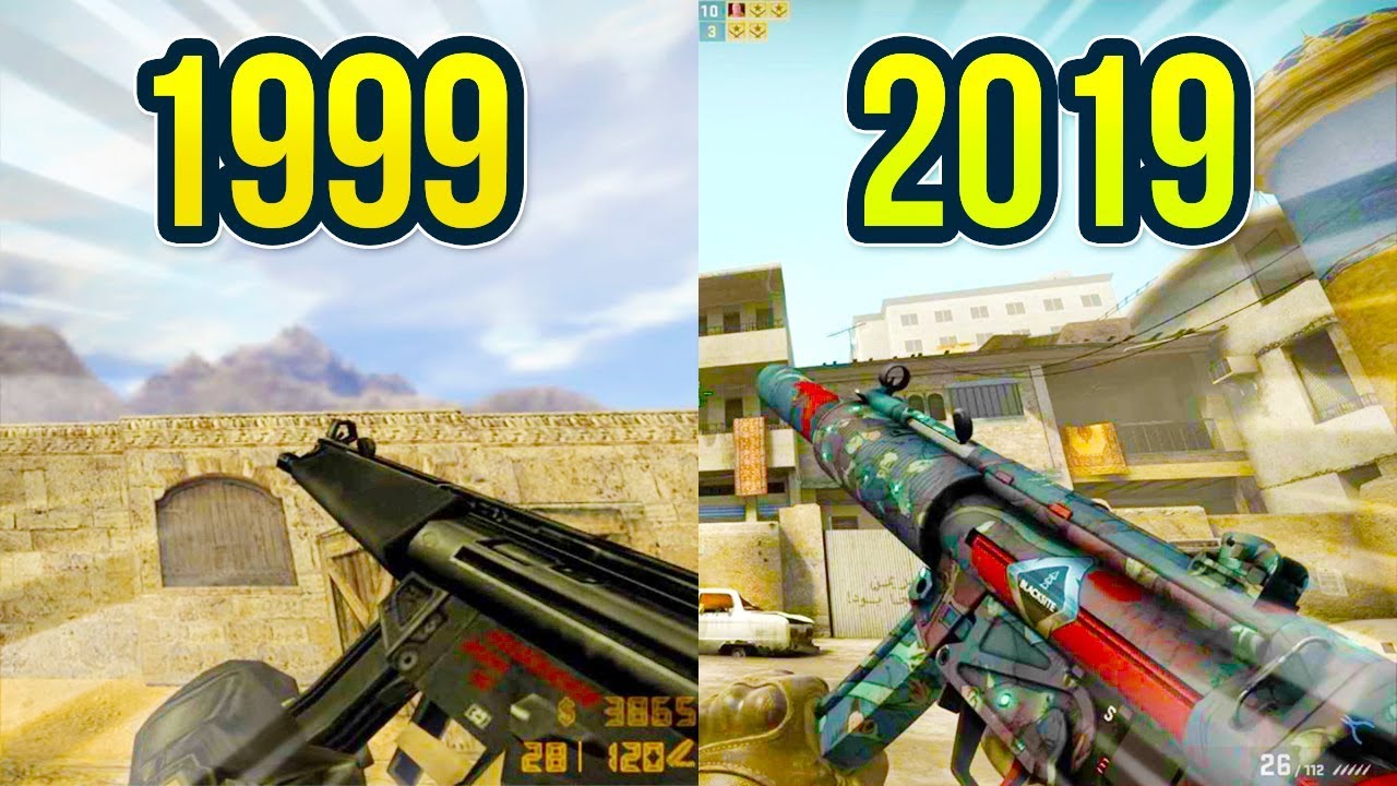 Evolution of the MP5 in Counter Strike on Dust Map 1999 - 2019