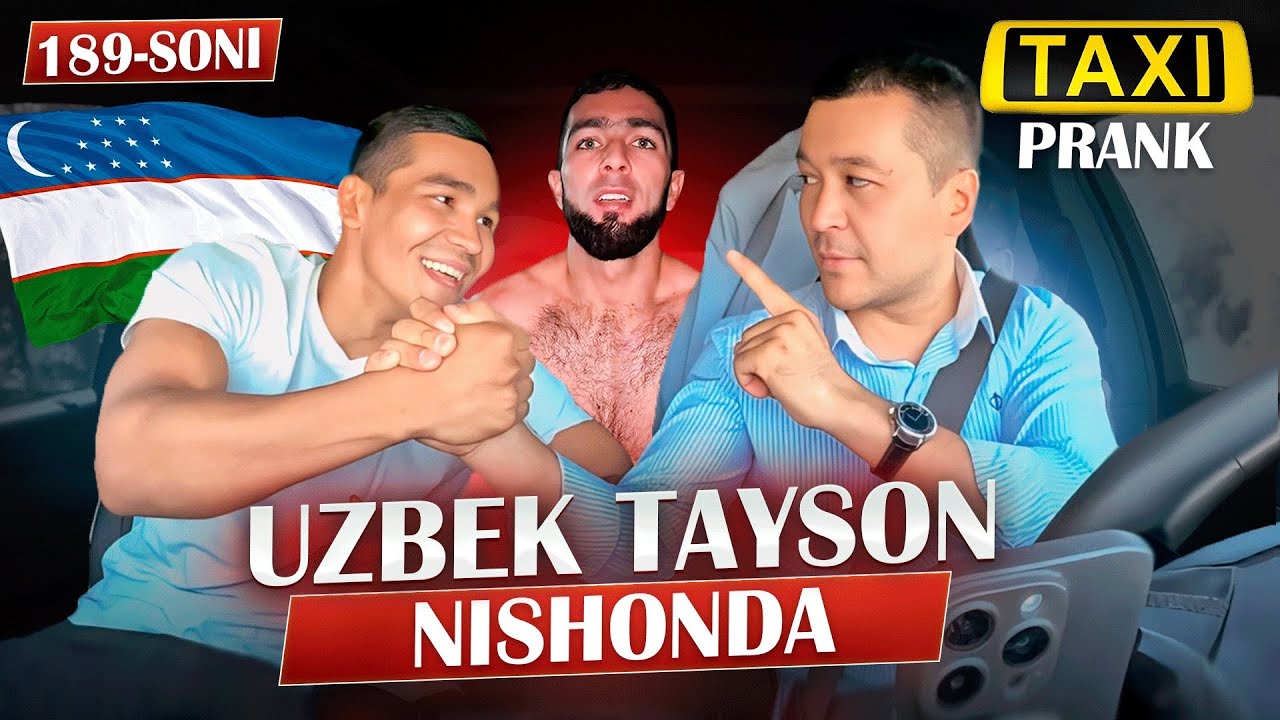 Taksida prank 189-soni🚕 Qashqadaryoda Uzbek Tayson bilan prank bo&rsquo;ldi😅
