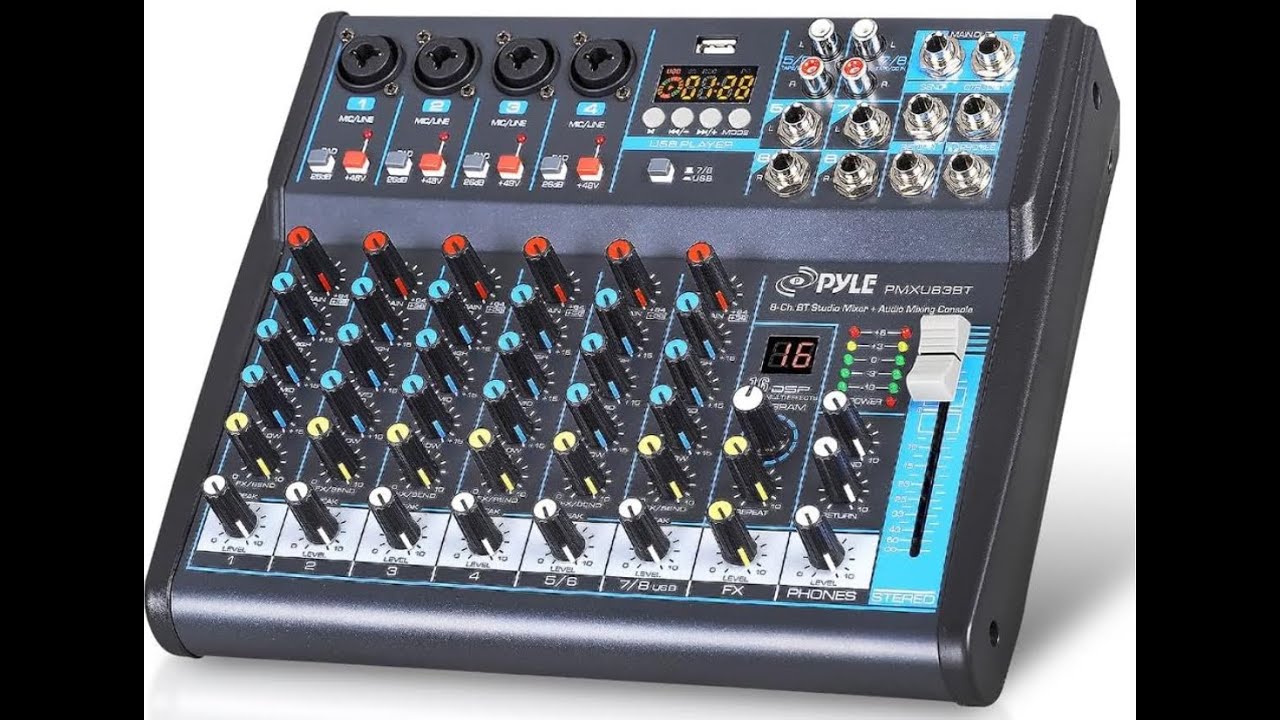 Pyle Professional Audio Mixer Sound Board with Bluetooth
