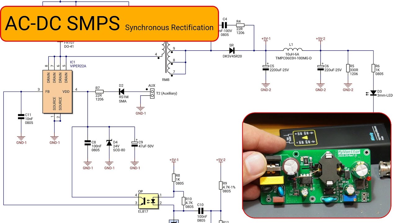 85V-240VAC to 5VDC-2A Switching Power Supply [Schematic & PCB]