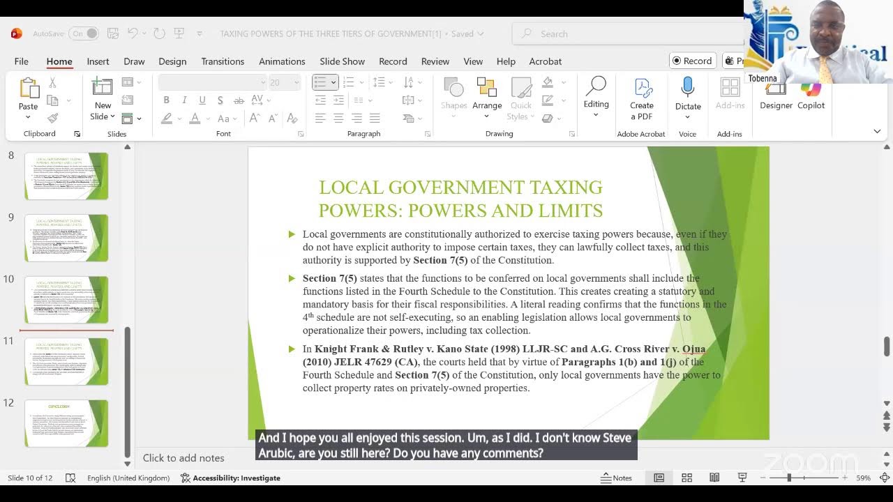 Constitutional Division of Taxing Powers In Nigeria