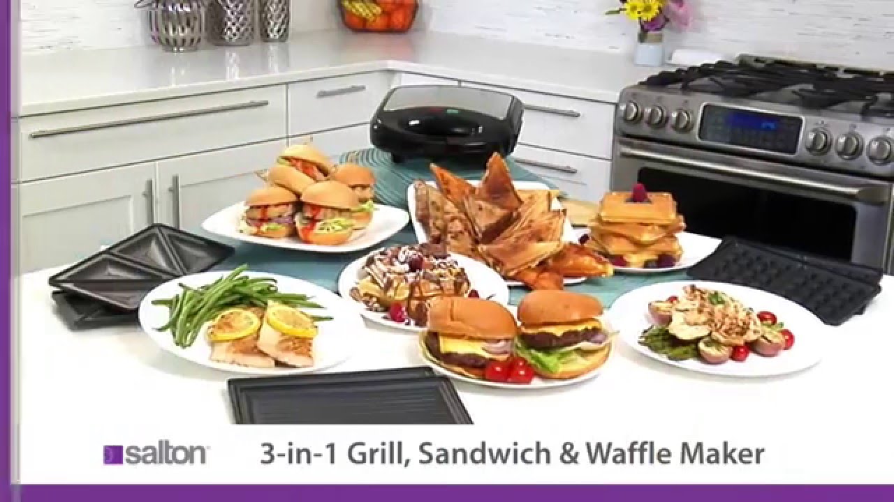 Salton 3-in-1 Grill Sandwich Maker/Waffle Maker