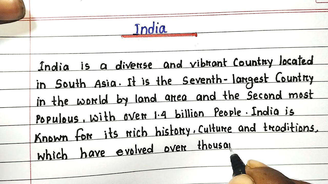 Essay on India | Handwritten English Essay | Incredible India Essay