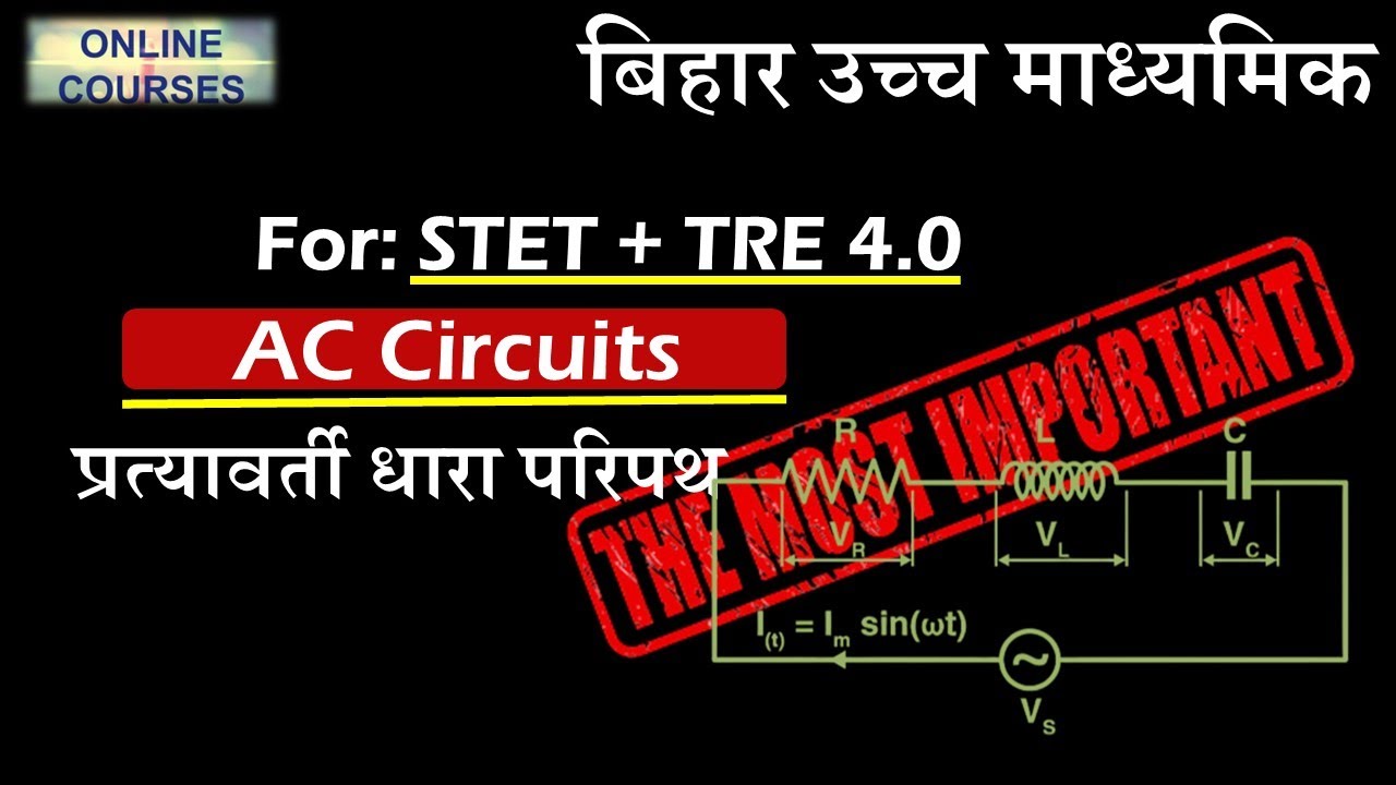 STET + TRE 2025 | Alternating Current (AC) Circuits प्रत्यावर्ती धारा परिपथ  || Paper 2 |  Physics