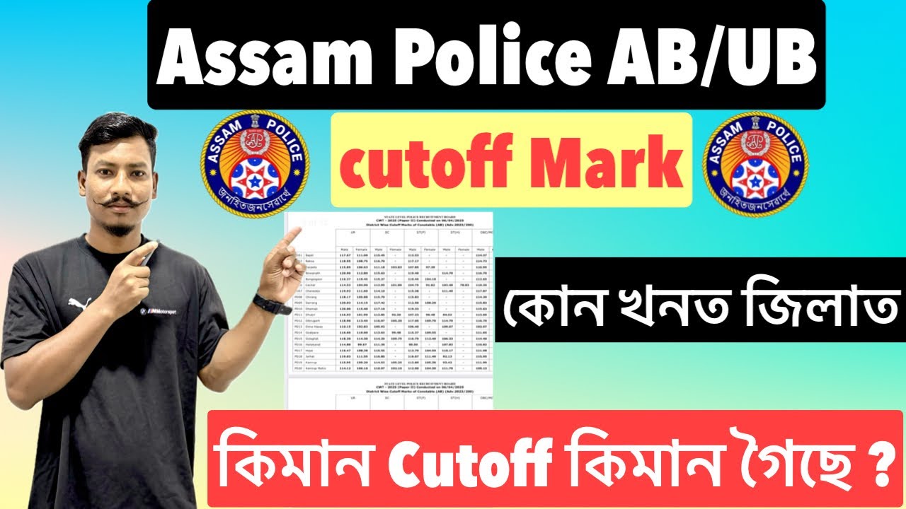 😮Assam Police AB/UB Constable Cutoff List কোন জিলাত কিমান Cutoff গৈছে চাওক🔥