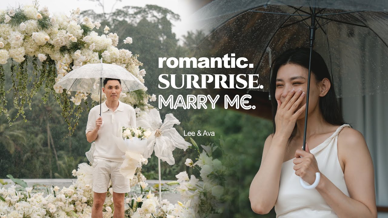 💍✨ Romantic Rainy Surprise Proposal in Ubud, Bali ✨🌧Chadwick & Ava #baliproposal
