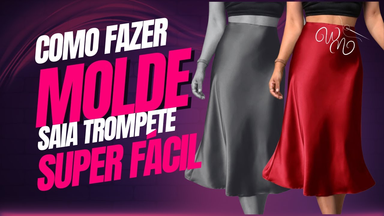 Tutorial | Aprenda a fazer o molde da saia trompete de maneira rápida e fácil
