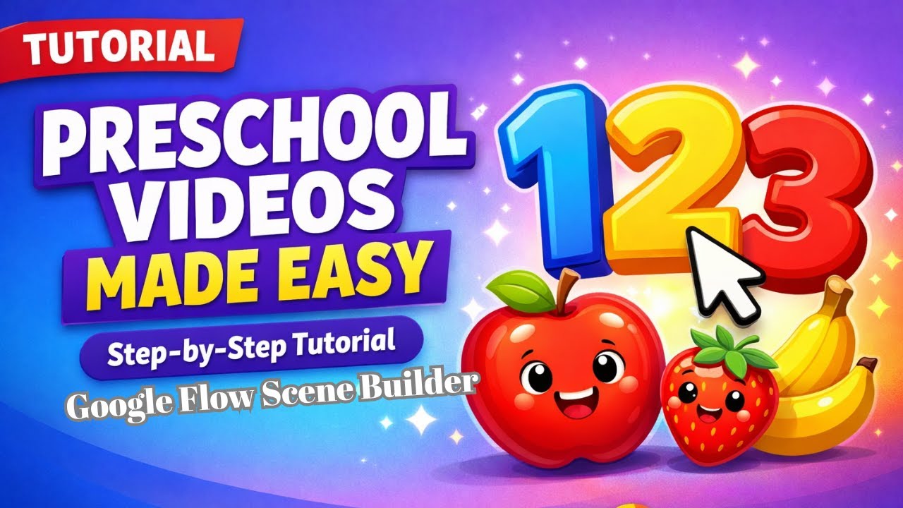 Preschool Counting Videos Using Google Flow Scene Builder | Kids Learning Tutorial| skool.com.bd