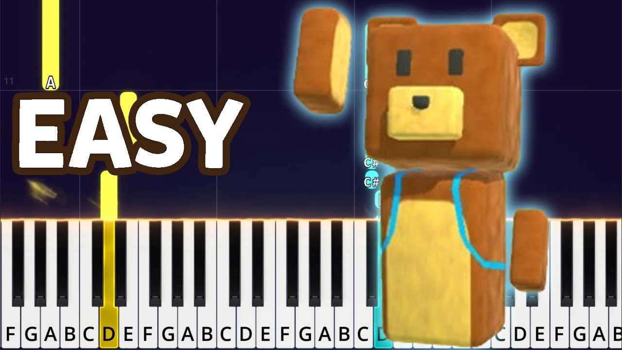 Super Bear Adventure - Main Theme Easy Piano Tutorial