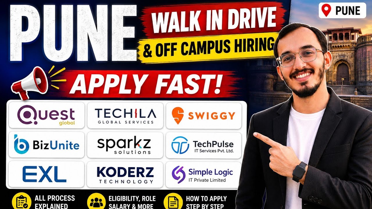 Pune Walk-In & Off Campus Hiring | Freshers & Experienced | Apply Fast
