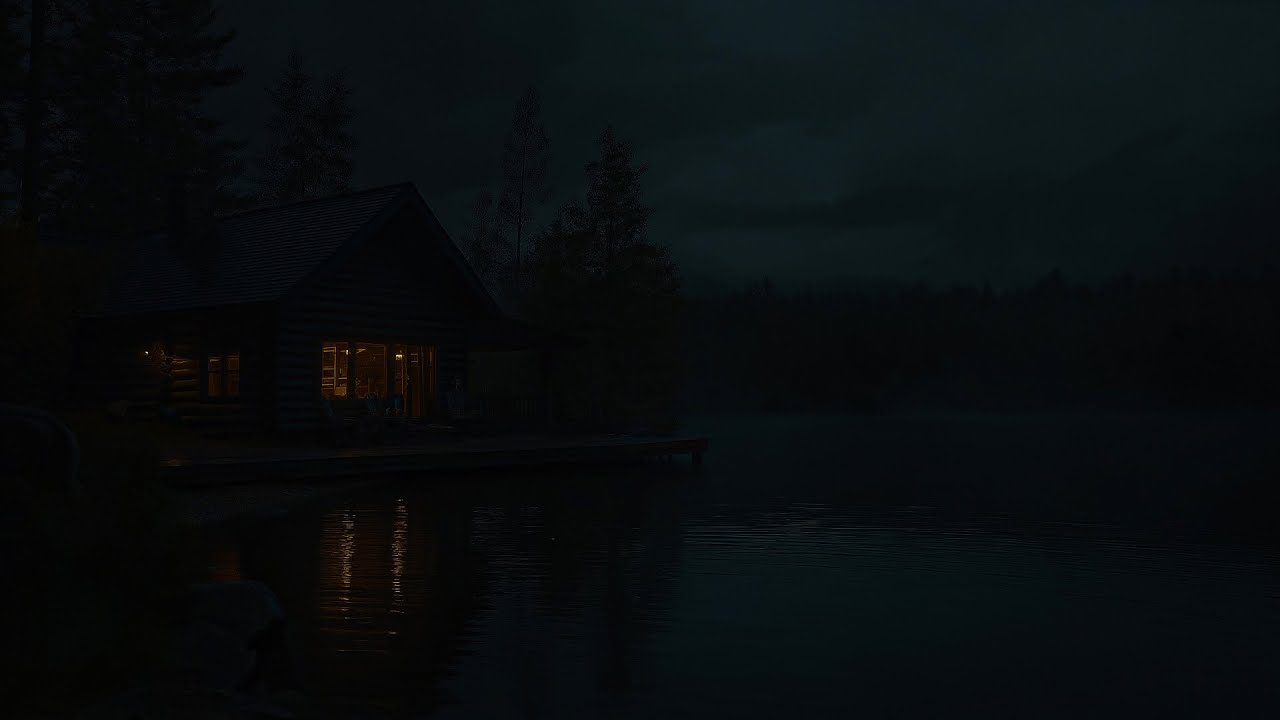 The Cabin’s Secret 🕯️ | Eerie Harp Melodies & Midnight Lake Sounds — Deep Focus, Reading & Writing