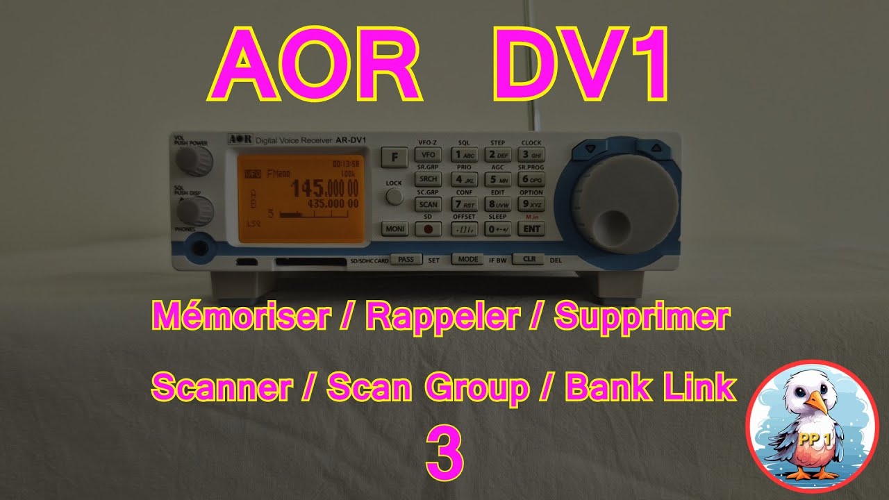 AOR DV1 Mémoriser/Rappeler/Supprimer/Scan Group  Bank Link