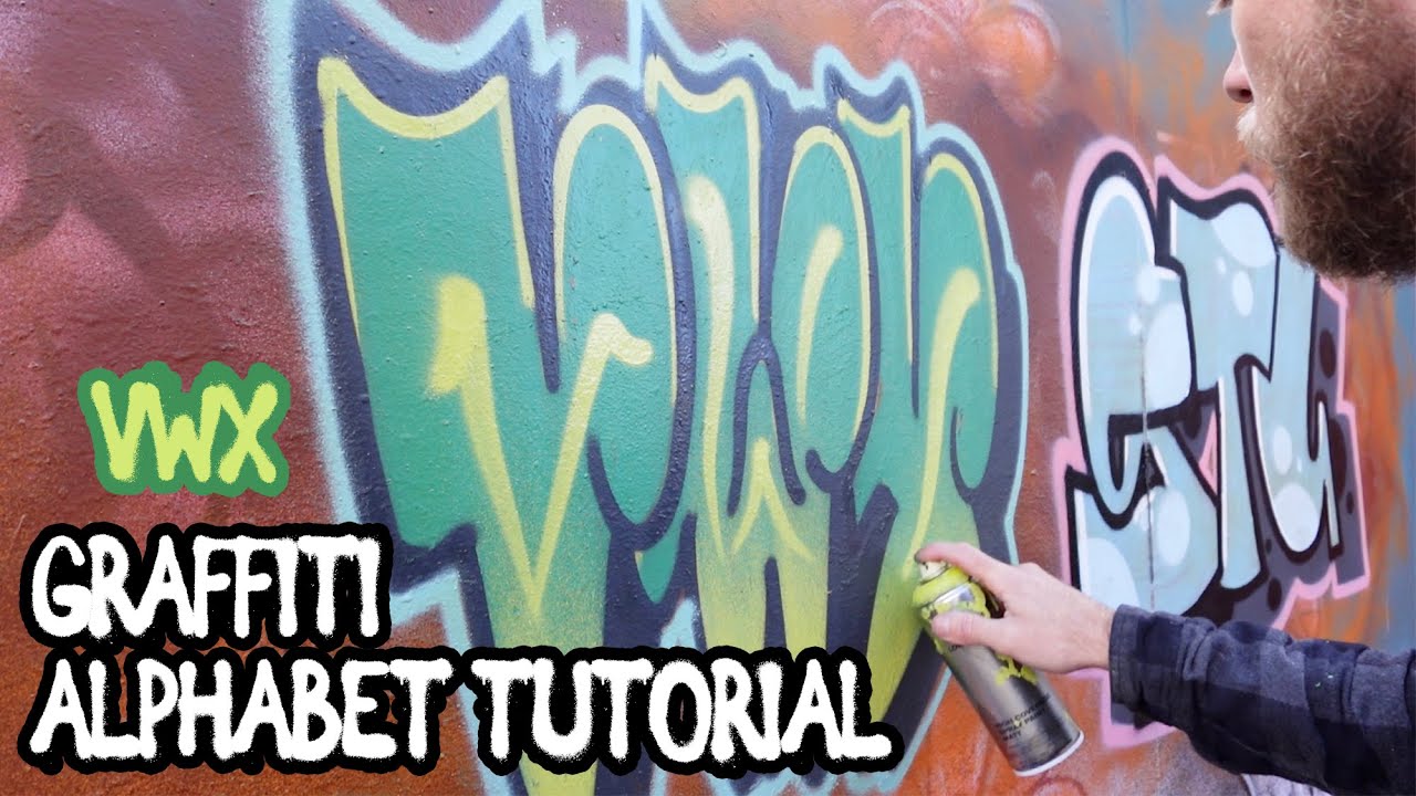 Graffiti Alphabet Tutorial for Beginners &ndash; Letters V, W, X (Throw Up Style Step-by-Step Guide)