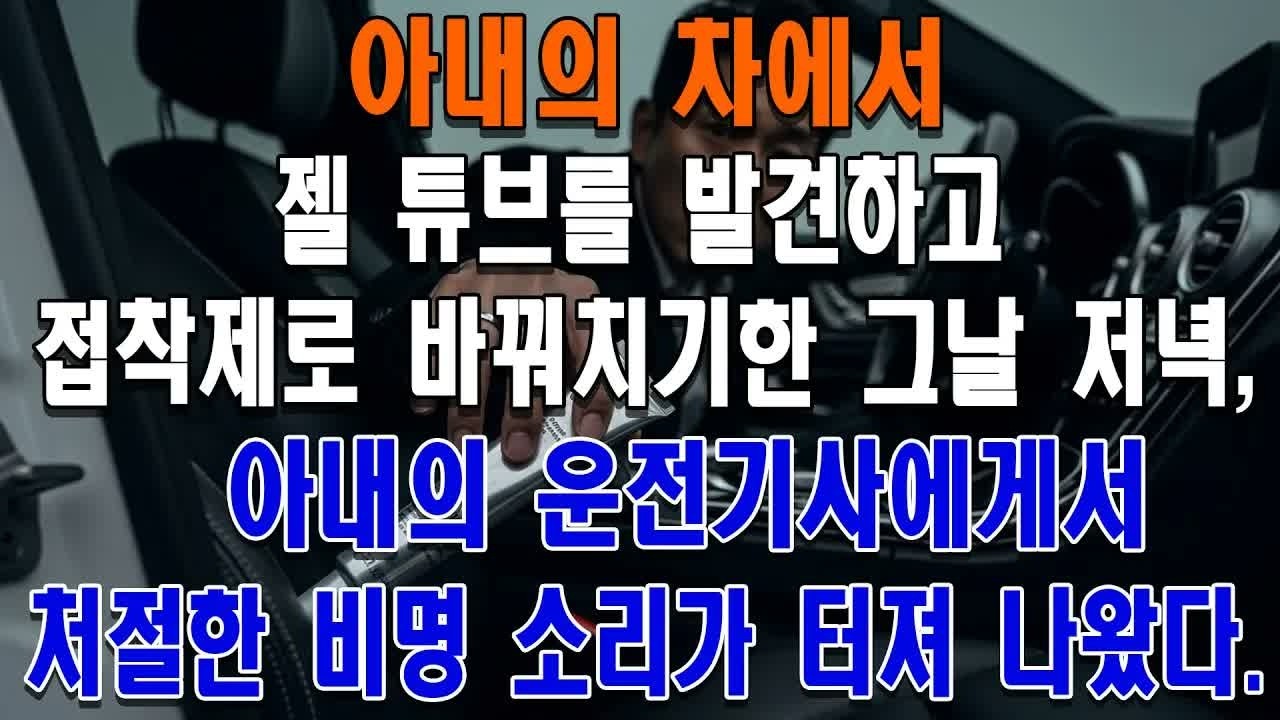 아내의 차에서 젤 튜브를 발견하고 접착제로 바꿔치기한 그날 저녁, 아내의 운전기사에게서 처절한 비명 소리가 터져 나왔다